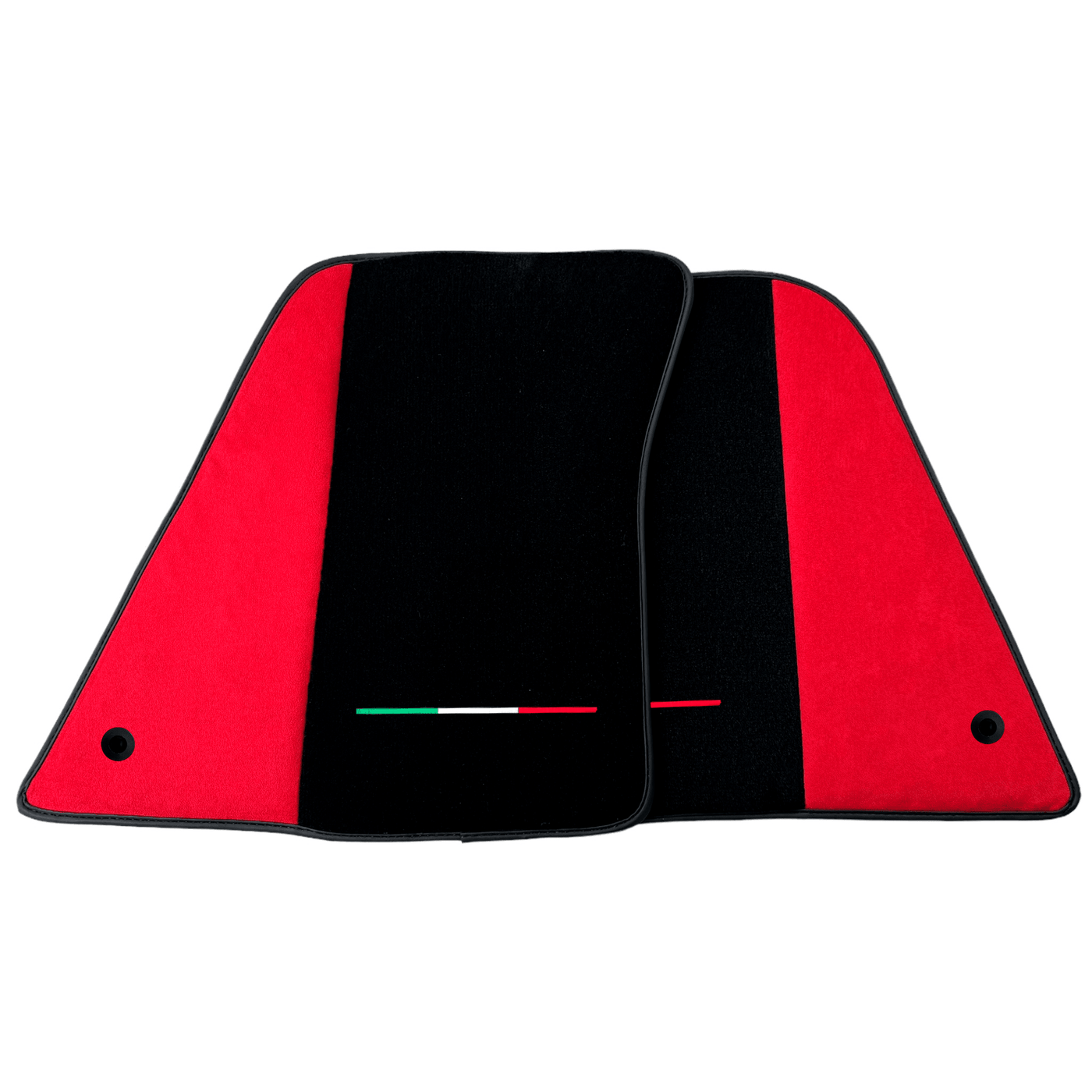 Black Floor Mats for Ferrari SF90 Stradale (2019-2024) with Red Alcantara Leather - AutoWin