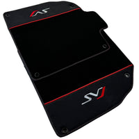 Black Floor Mats for Lamborghini Aventador SVJ with Alcantara Leather - AutoWin