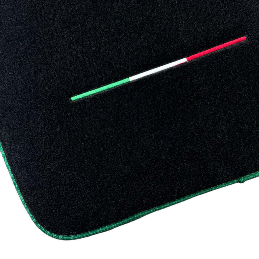 Black Floor Mats for Ferrari Purosangue with Green Trim | Italian Edition - AutoWin