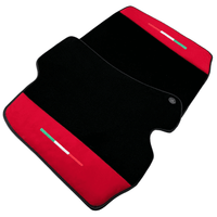 Black Floor Mats for Ferrari Roma (2021-2024) with Red Alcantara Leather - AutoWin