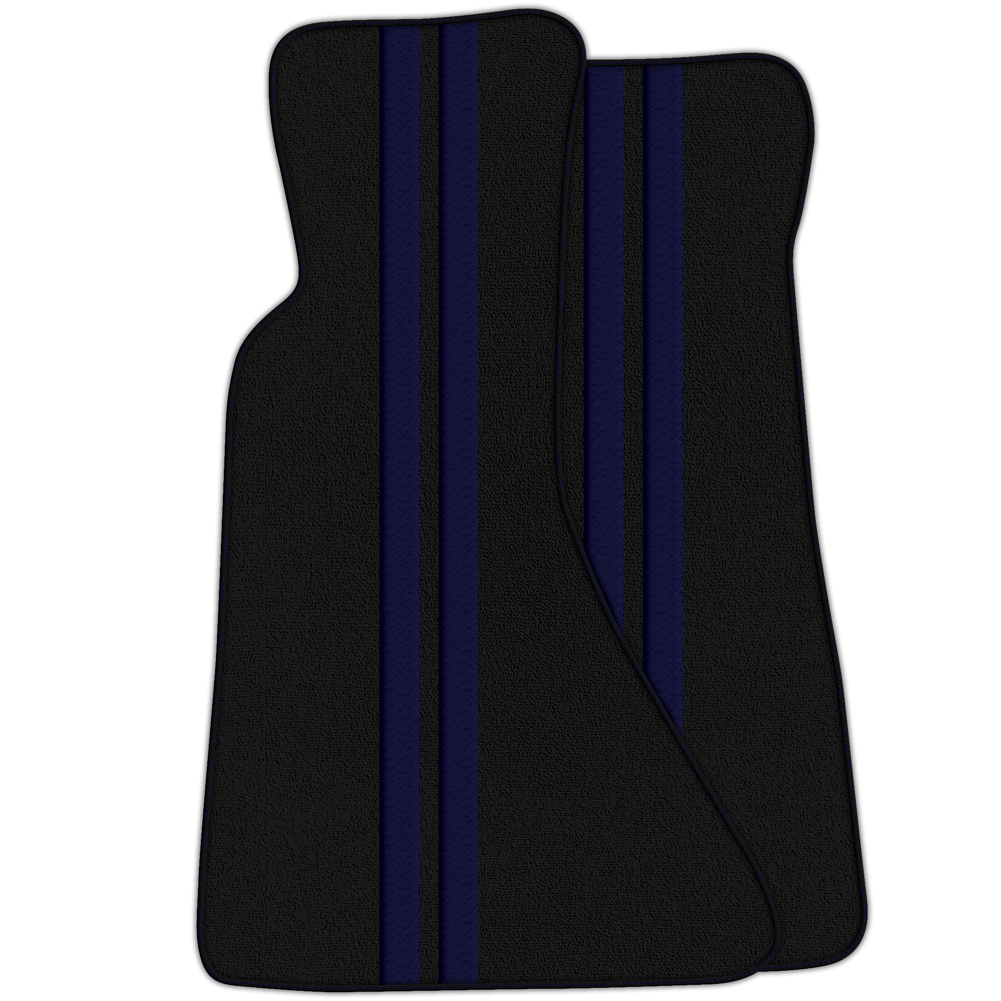 Black Floor Mats with Leather Line for Chevrolet Corvette C4 (1984-1996) - Various Colors