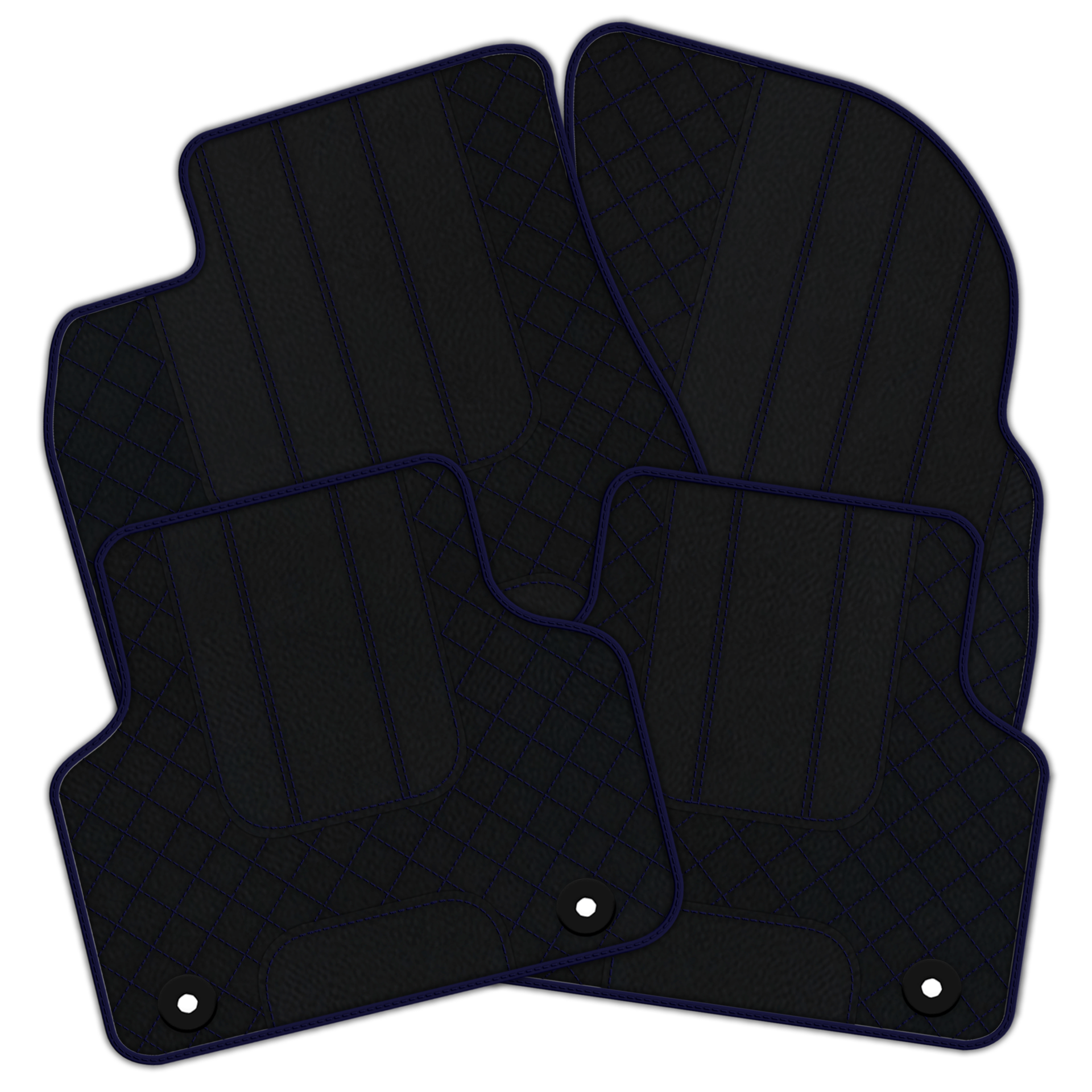Premium Black Leather Floor Mats for Rolls Royce Shadow (1965-1977)