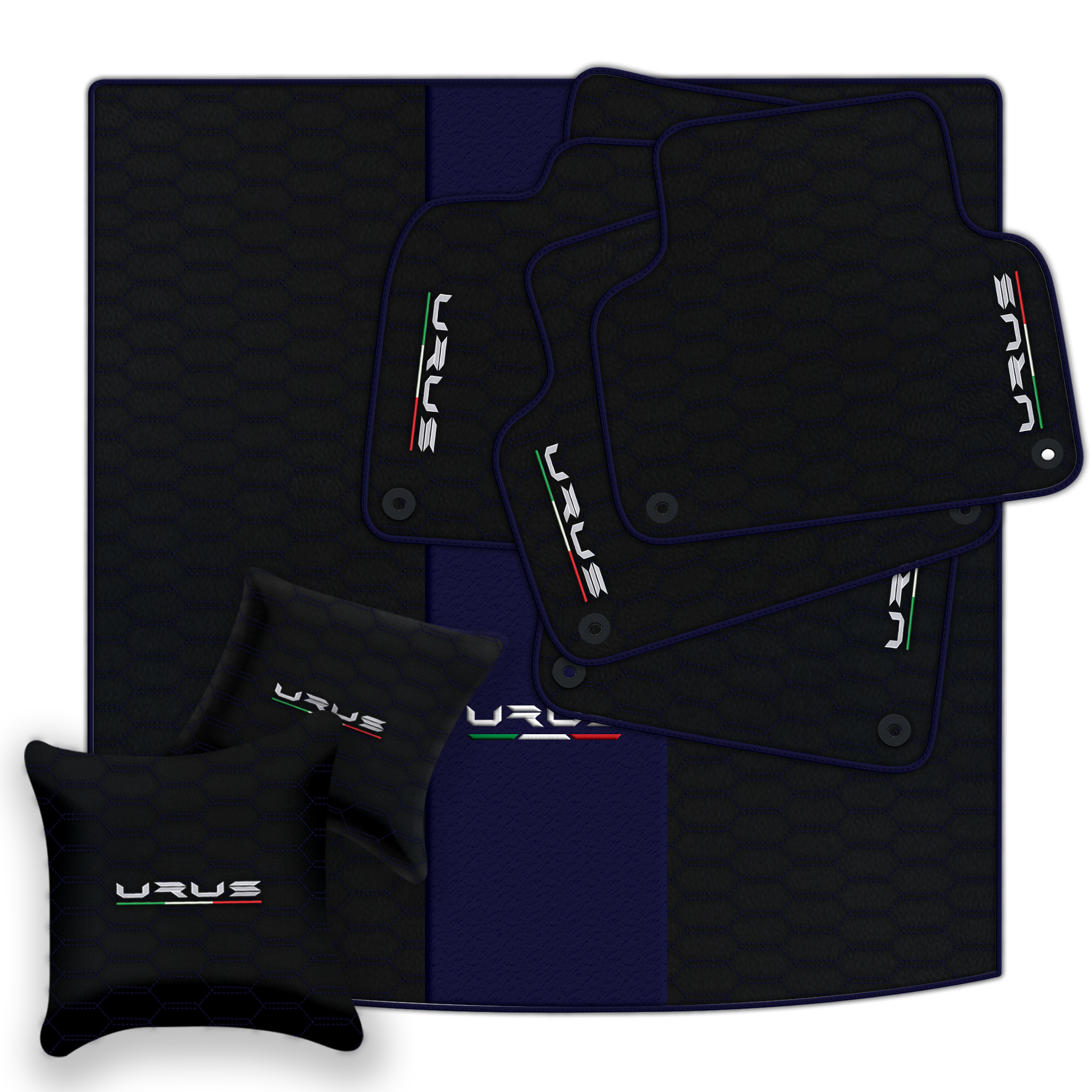 Floor Mats For Lamborghini Urus Black Tailored Yellow Edition - AutoWin.EU