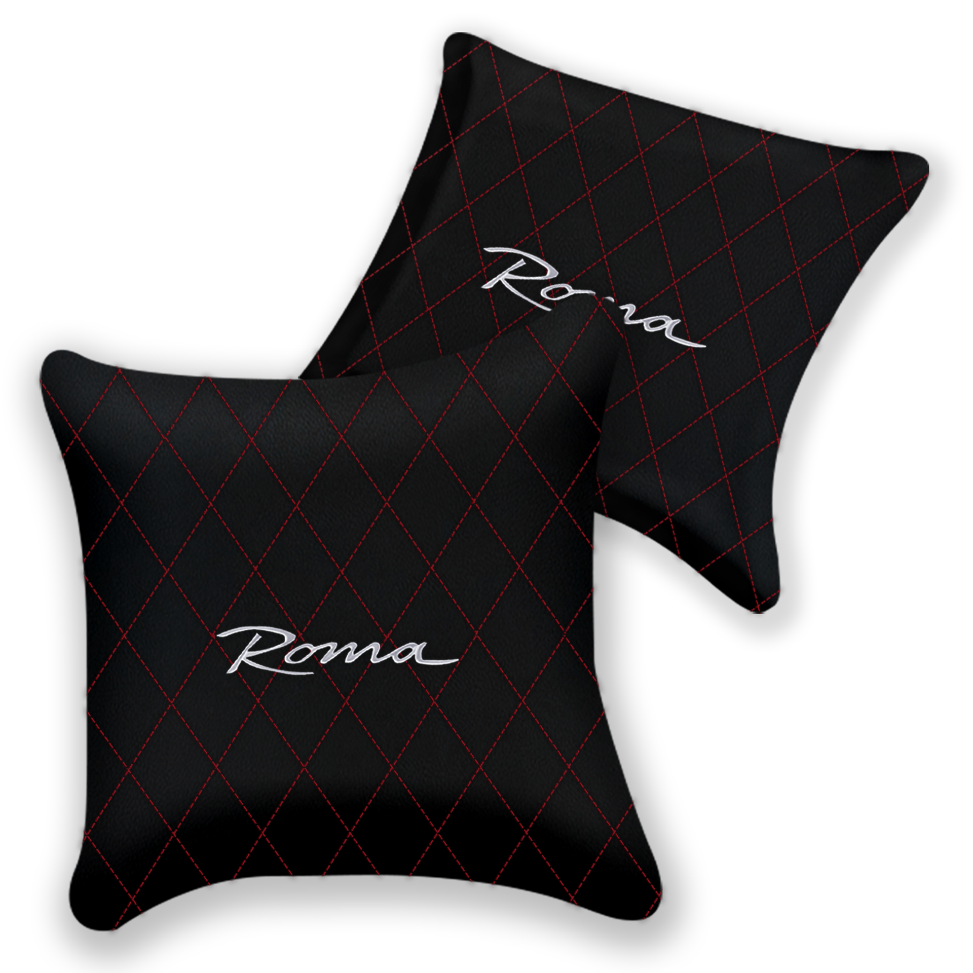 Customizable Black Leather Pillows for Ferrari Portofino (2018-2023)