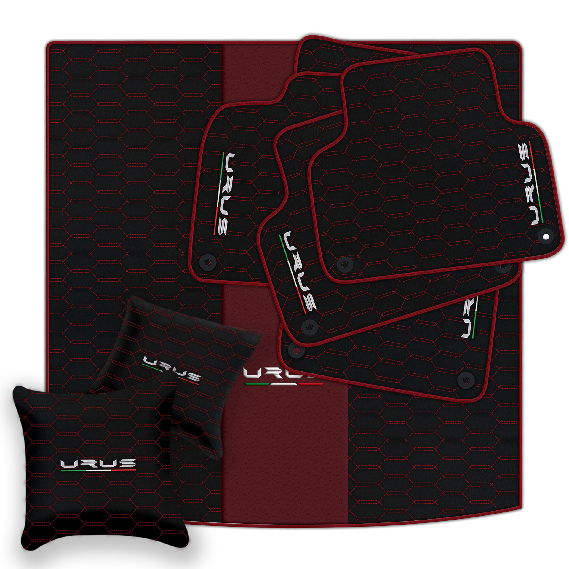Floor Mats For Lamborghini Urus Black Tailored Yellow Edition - AutoWin.EU