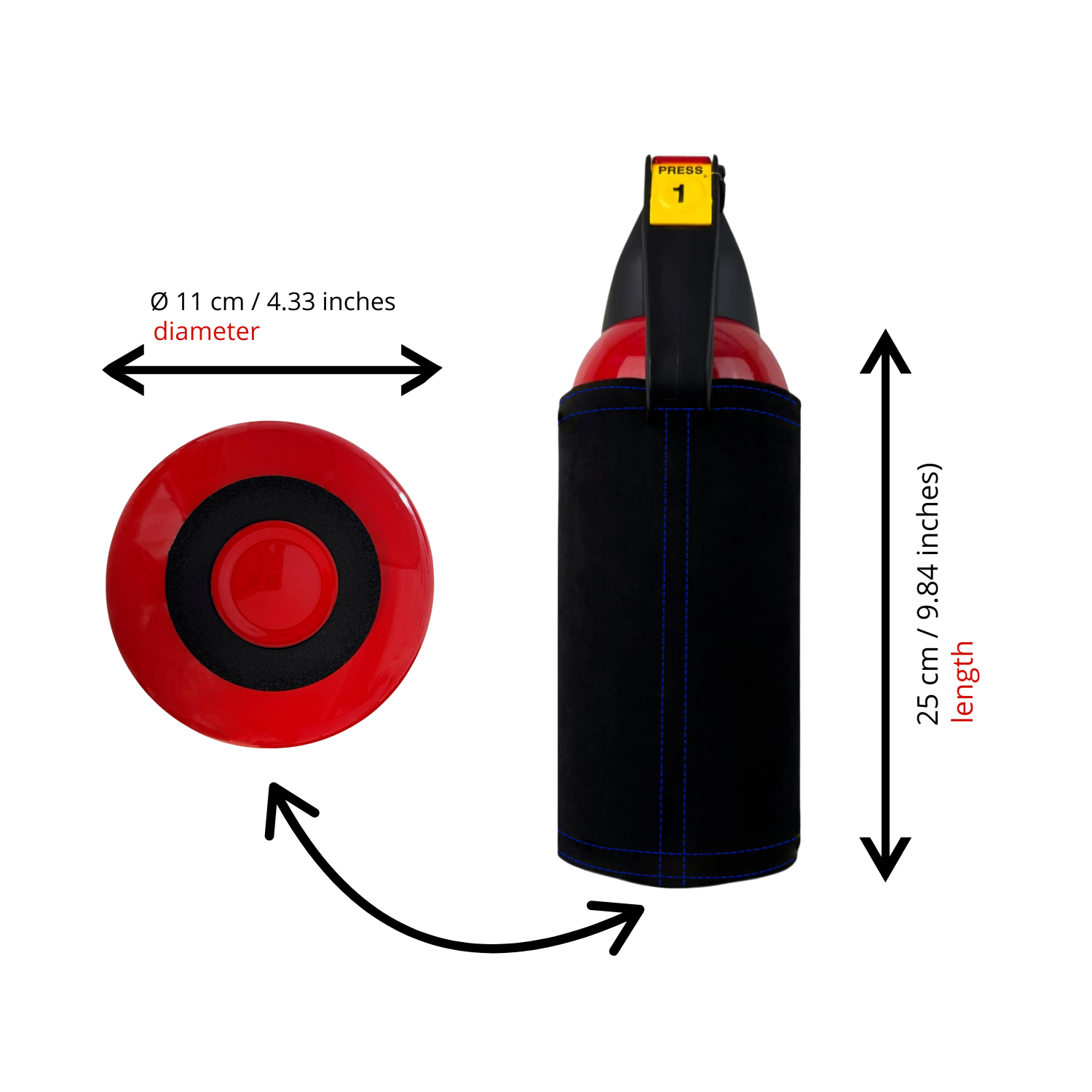 Fire Extinguisher Cover for Ferrari – Black Alcantara with Various Color Stitching