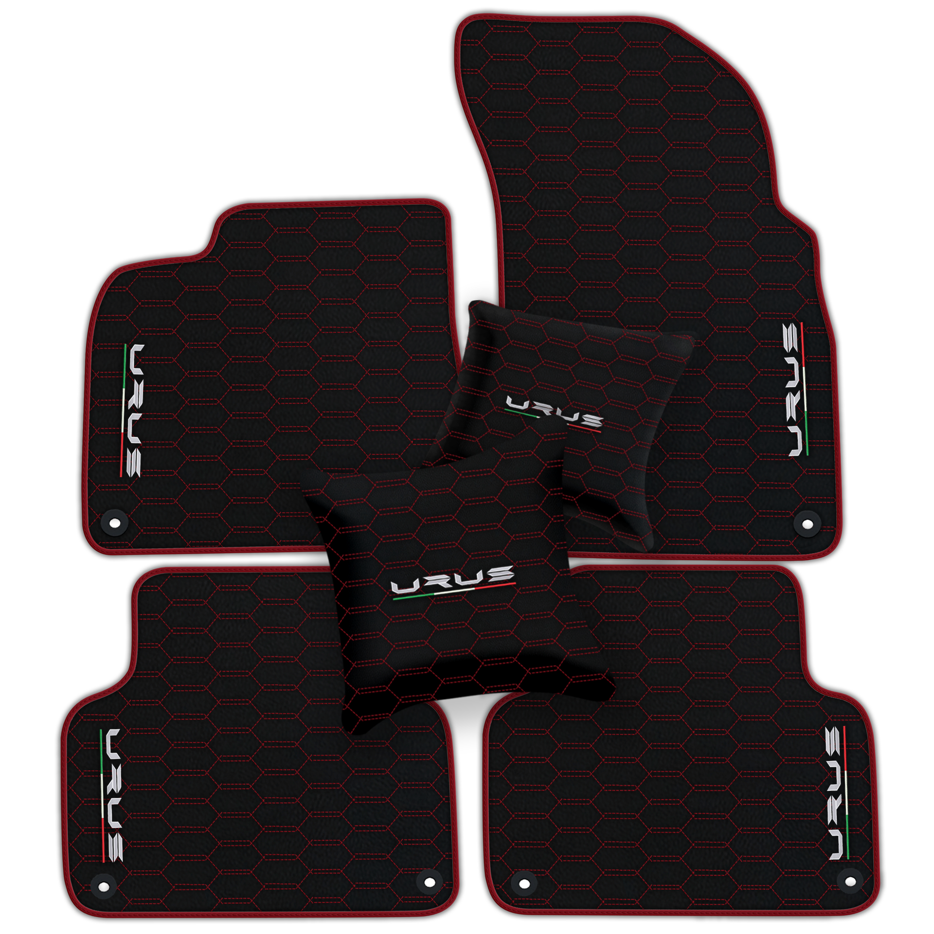 Floor Mats For Lamborghini Urus Black Tailored Yellow Edition - AutoWin.EU
