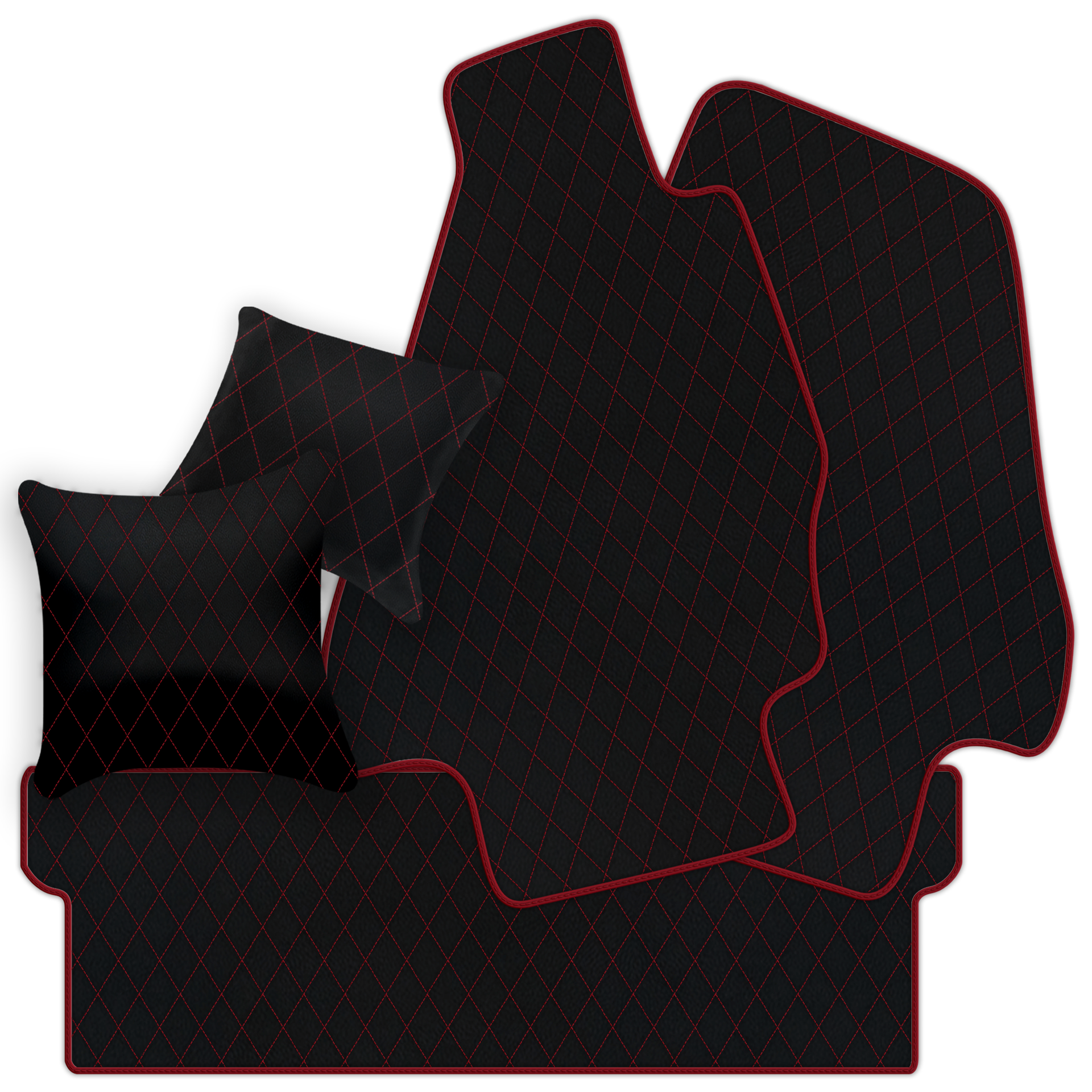 Tapis de voiture en cuir personnalisable avec motif en diamant unique pour Ferrari Dino GT4 (1973-1979) - AutoWin