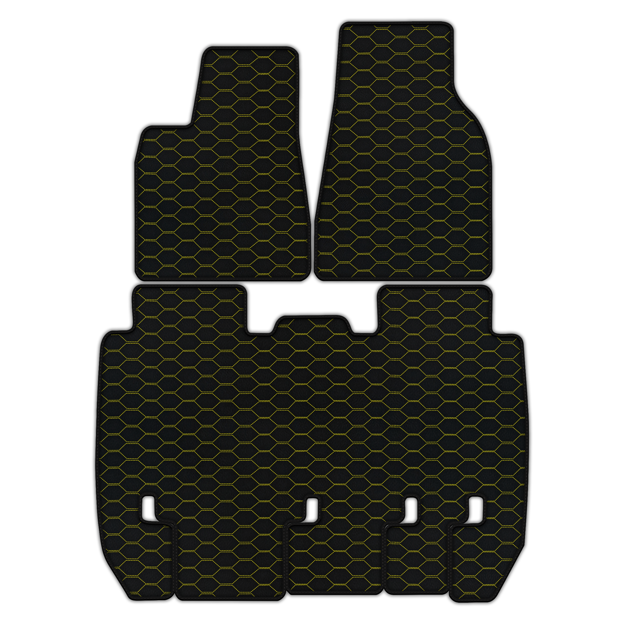 Customizable Leather Floor Mats with Divario Pattern for Tesla Model X - 5 Seats (2016-2025)