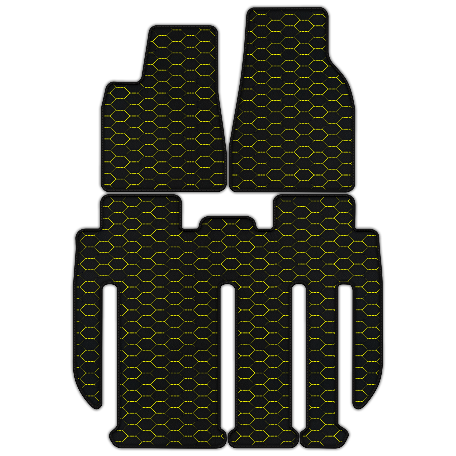 Customizable Leather Floor Mats with Divario Pattern for Tesla Model X - 7 Seats (2017-2025)