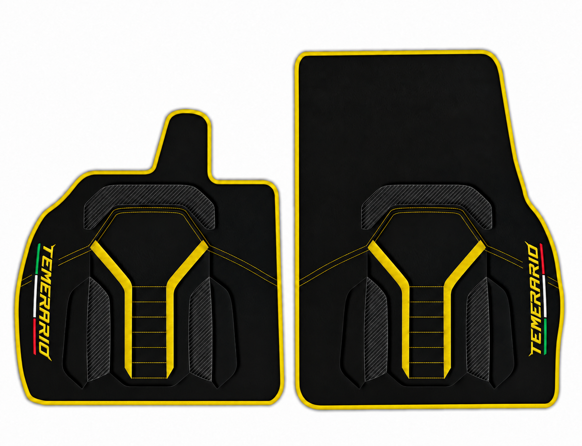 Black Leather Floor Mats for Lamborghini Temerario (2025-2027)