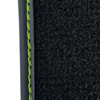 Black Floor Mats for Lamborghini Huracan Tecnica with Alcantara Leather | Green Edition - AutoWin