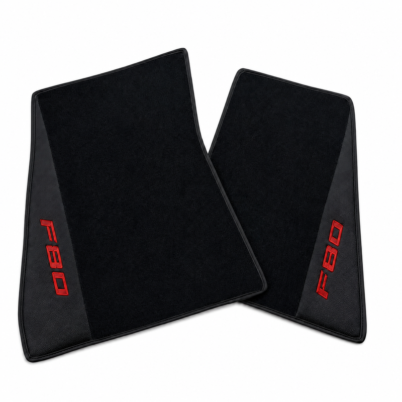 Floor Mats From Carpet With Leather for Ferrari F80 - Red Collection