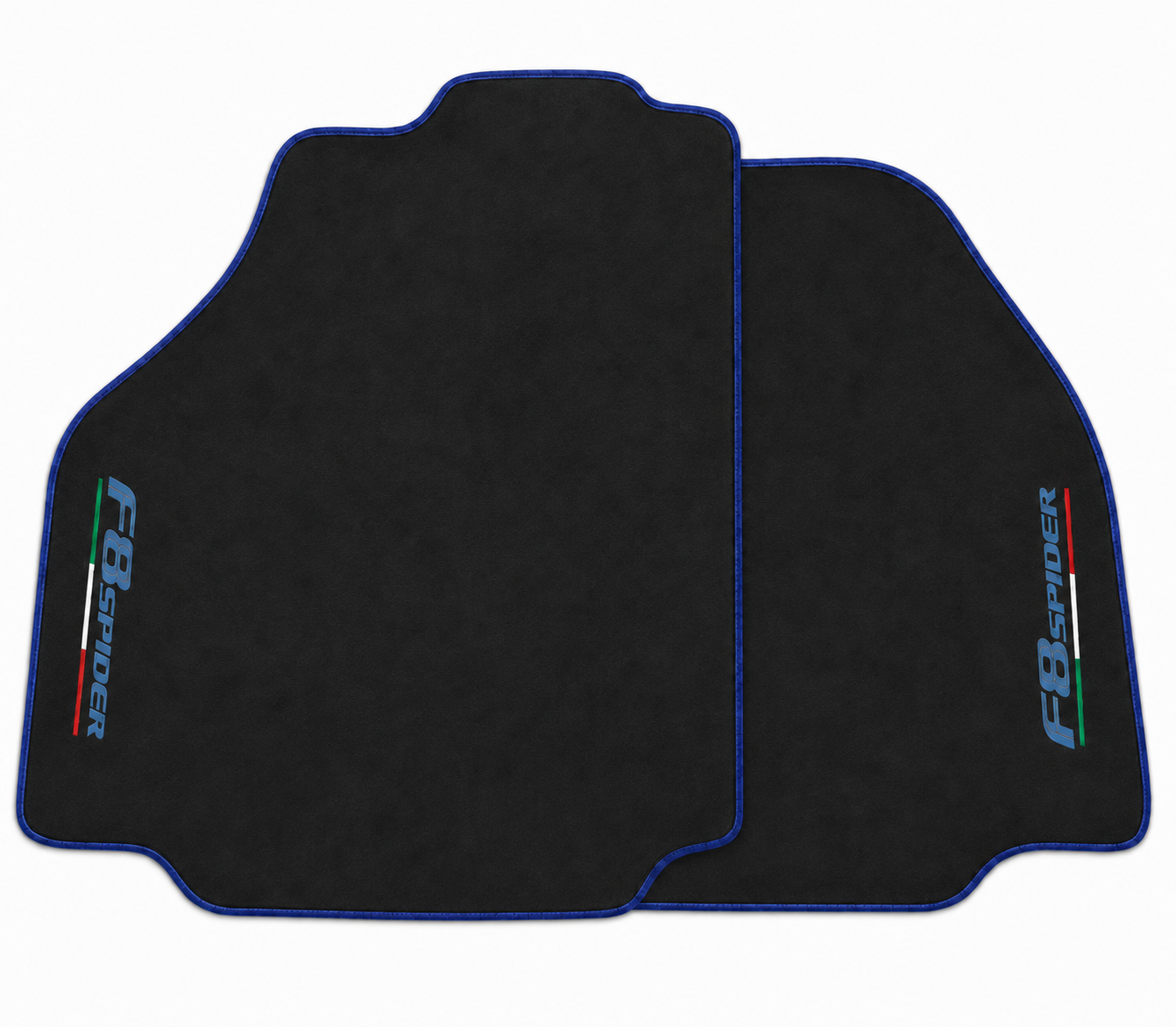 Black Alcantara Floor Mats For Ferrari F8 Spider 2019-2023 Light Blue Trim