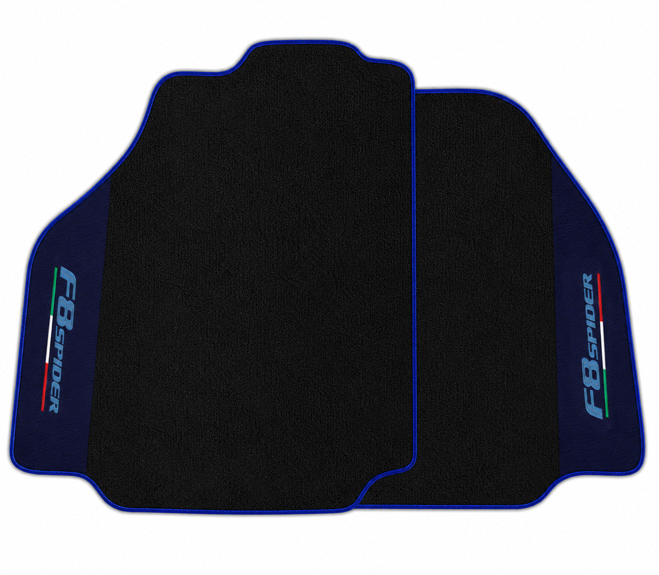 Tapis de voiture pour Ferrari F8 Spider 2019-2023 avec cuir Alcantara bleu