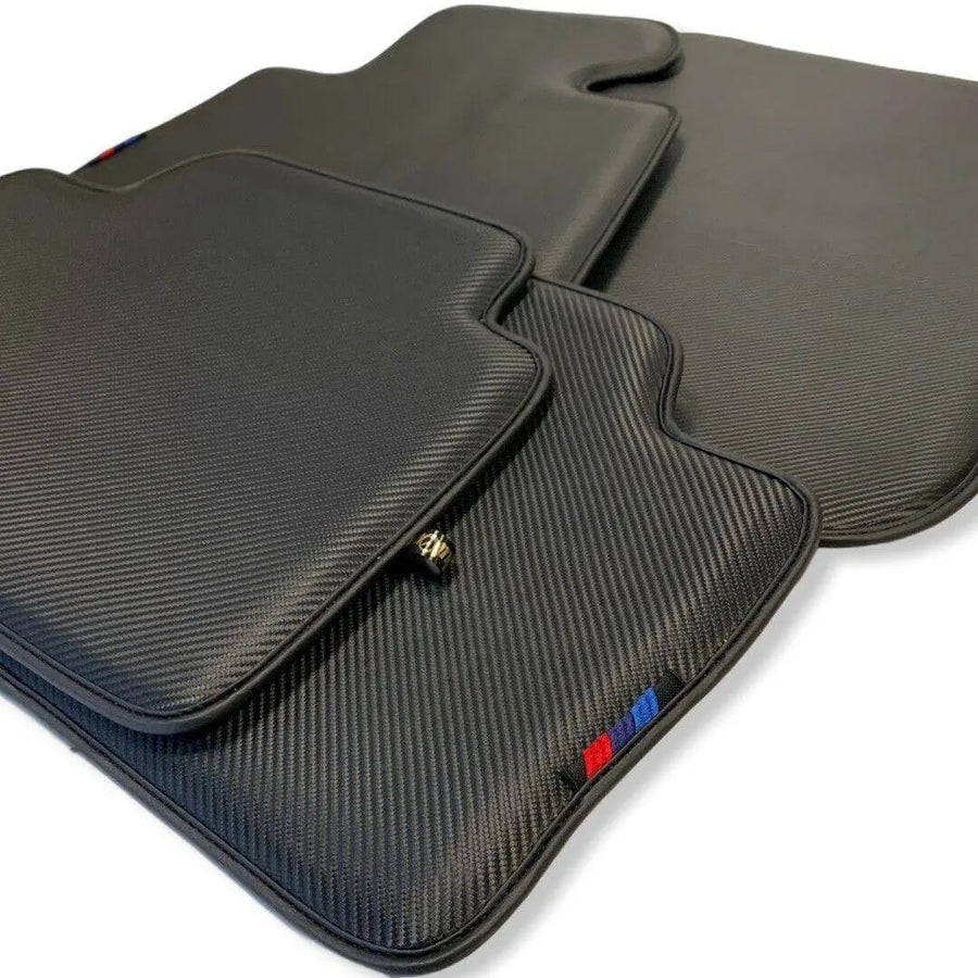 Floor Mats For BMW G60 (2023-2026) Sedan Autowin Brand Carbon Fiber Leather - AutoWin