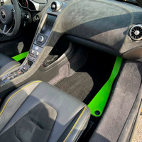 Customizable Black Floor Mats for McLaren 650S (2015-2018) with Green Leather