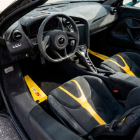 Tapis de voiture noir pour McLaren 720S années 2017-2021 avec cuir jaune