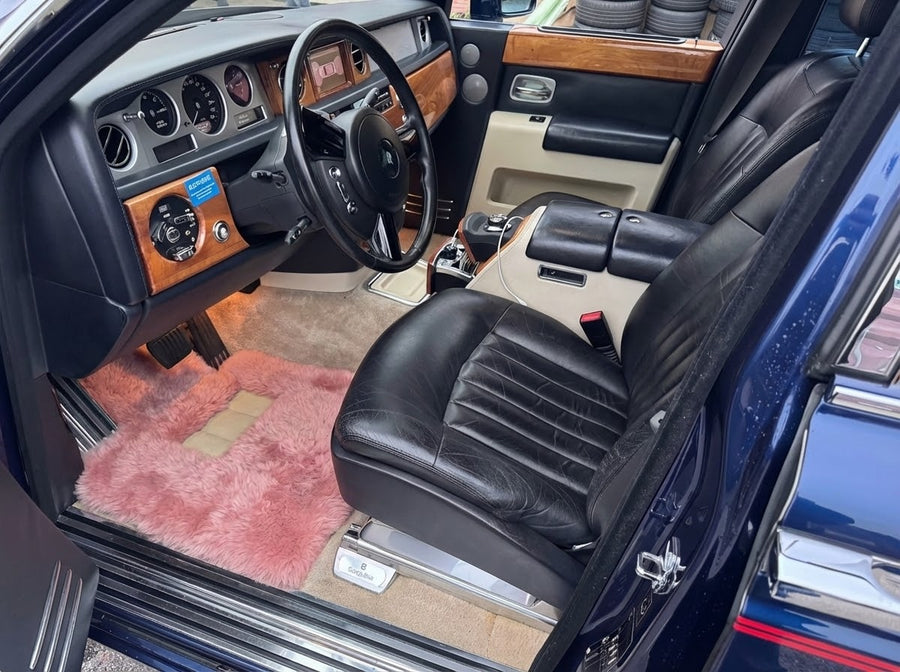 Alfombrillas de piel de oveja rosa para Rolls Royce Phantom