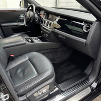 Alfombrillas personalizadas negras para Rolls Royce Ghost Series I (2010–2020) con cuero de fibra de carbono