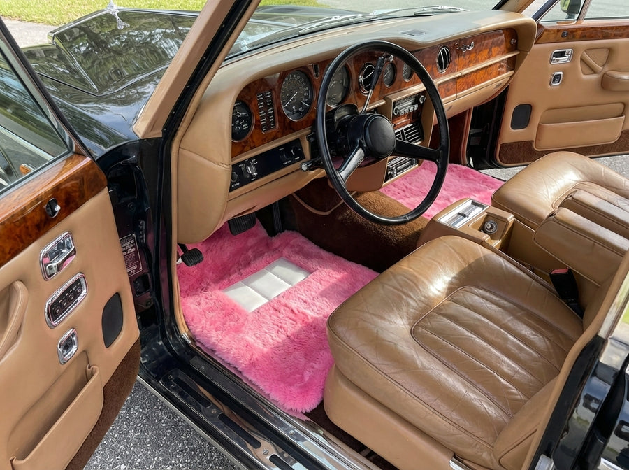 Tappetini in pelle di pecora rosa per Rolls Royce Wraith 2013–2023 design Er56