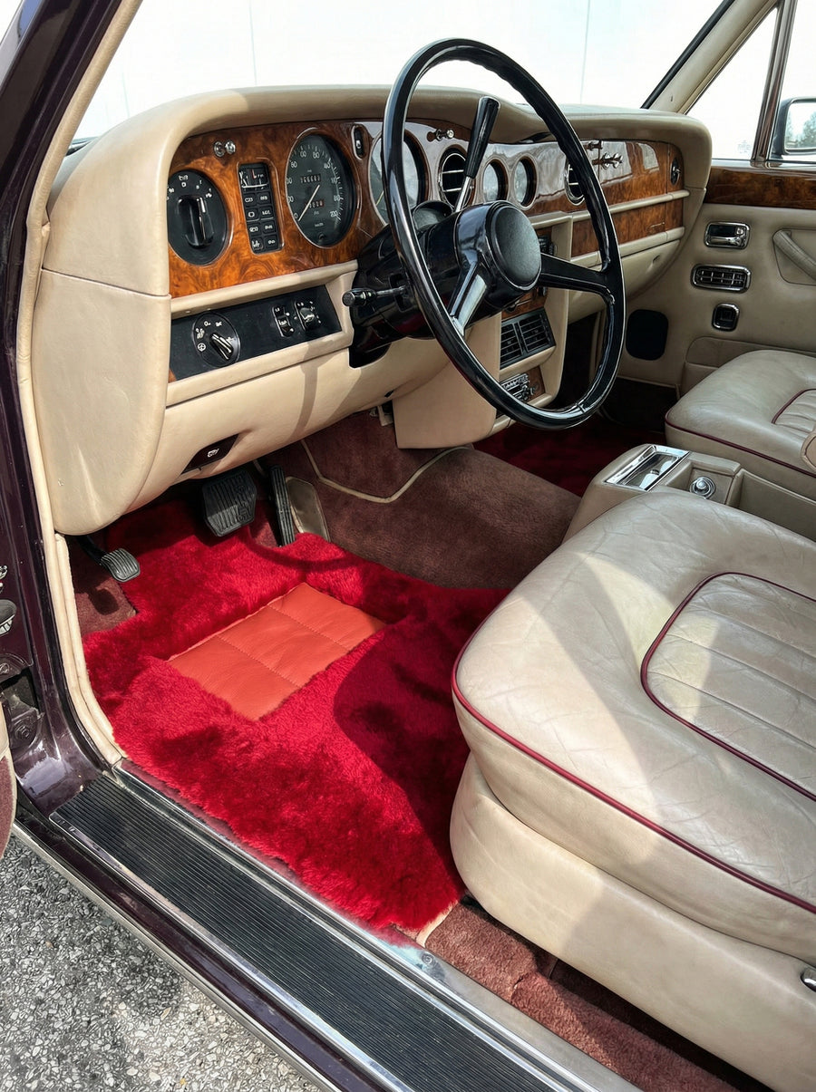 Tappetini in pelle di pecora rossi per Rolls Royce Shadow 1965-1977 Er56 Design Brand