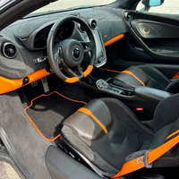 Tappetini per auto per McLaren 570S (2015-2021) Nero su misura con bordo arancione
