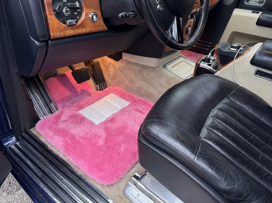 Alfombrillas de Piel de Oveja Rosa Para Rolls Royce Phantom 2003–2016 Diseño Er56 Marca