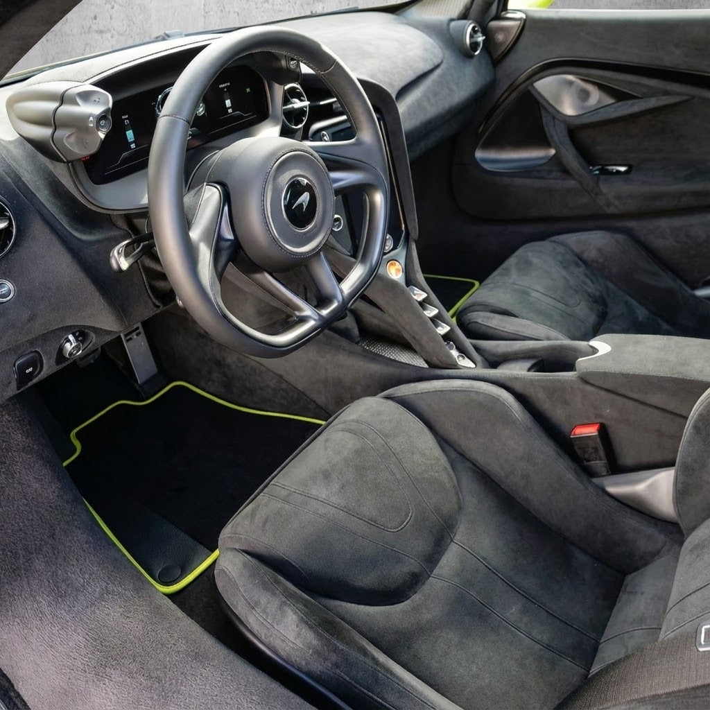 Black Floor Mats for McLaren 750S (2023-2025) with Leather