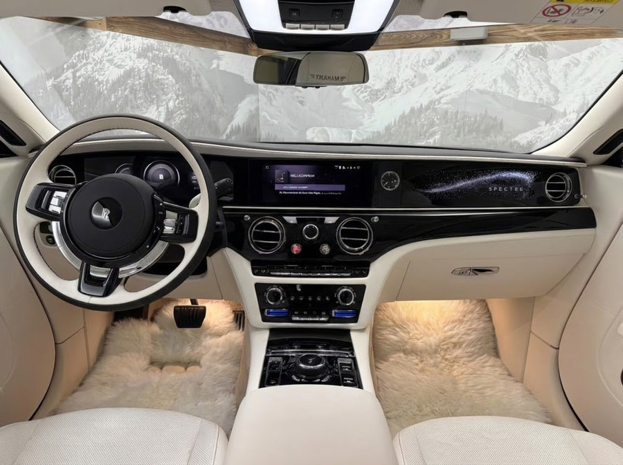 Tappetini in Velluto Bianchi per Rolls Royce Spectre