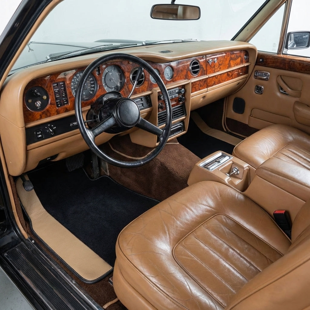 Tappetini per auto su misura per Rolls Royce Wraith (2013–2023) in pelle beige