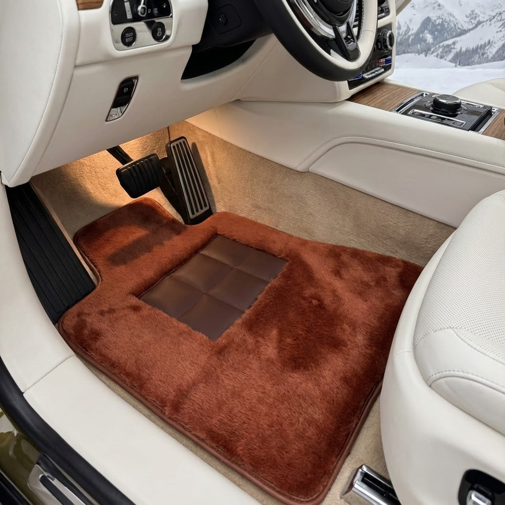 Ginger Color Sheepskin Floor Mats for Rolls-Royce Spectre (2023-2024)