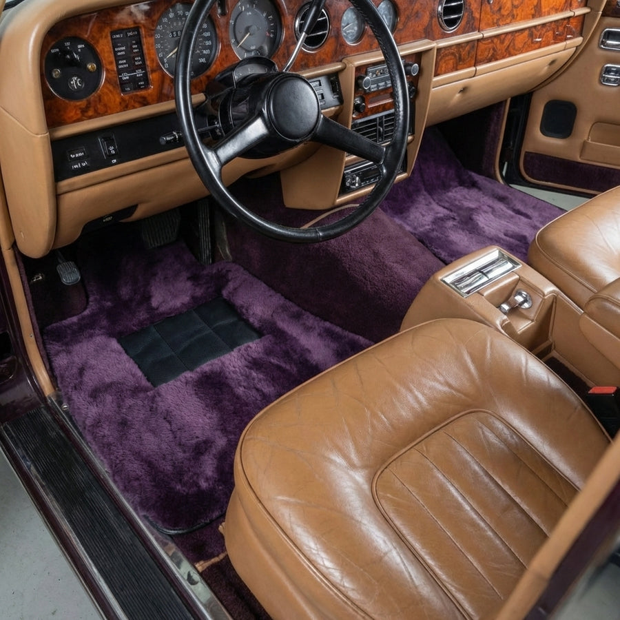 Lilafarbene Fußmatten aus Schaffell für Rolls-Royce Wraith (2013–2023)