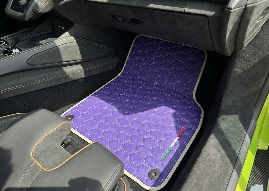 Lila Leder-Fußmatten für Lamborghini Temerario (2025-2026)