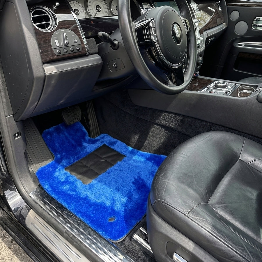 Blaue Schaffell-Fußmatten für Rolls-Royce Ghost Series II (2021-2024)
