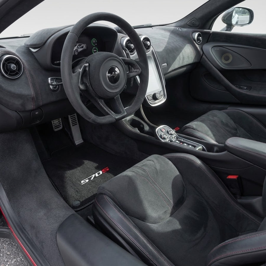 Tapis de voiture noirs pour McLaren 570S Set de moquettes sur mesure AutoWin
