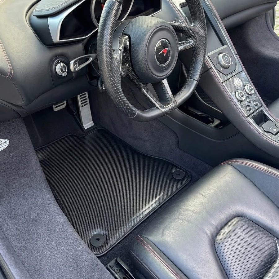 Fußmatten für McLaren 720S Schwarz Maßgeschneiderte Teppiche Set AutoWin