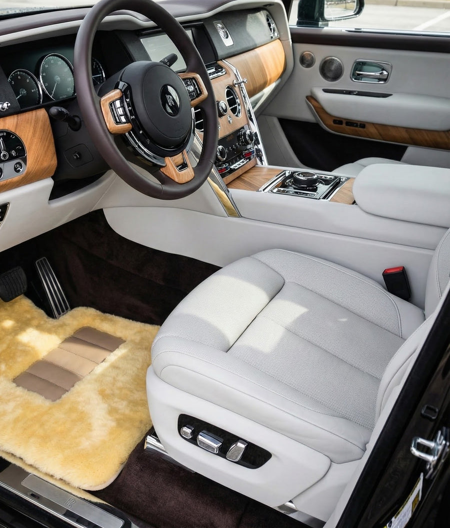 Tapis de voiture en peau de mouton médical couleur naturelle