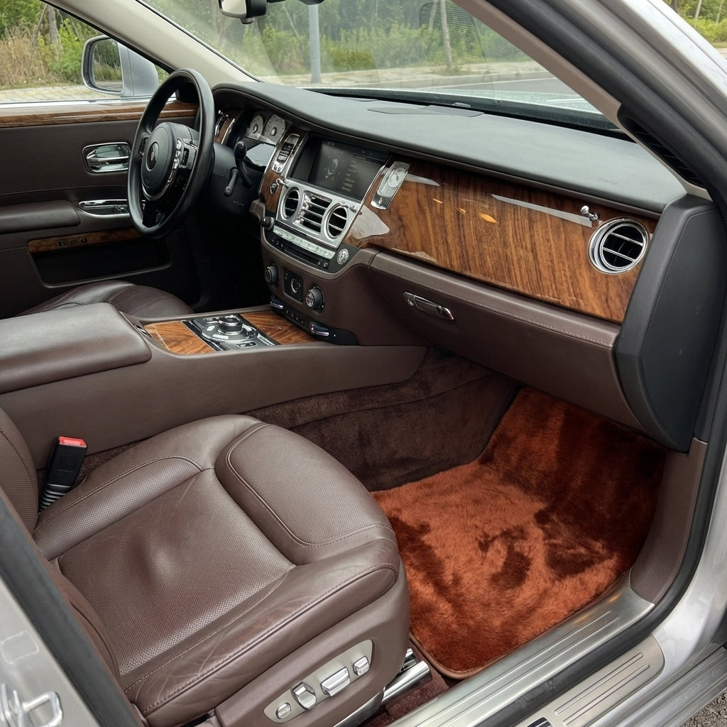 Ginger Color Sheepskin Floor Mats for Rolls-Royce Ghost Series I (2010-2020)