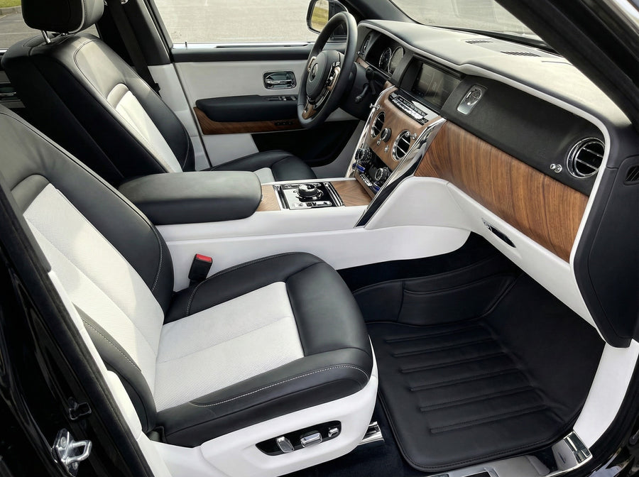 Tapis de voiture en cuir pour Rolls Royce Black Badge Cullinan Rr31 2018-2025 Noir