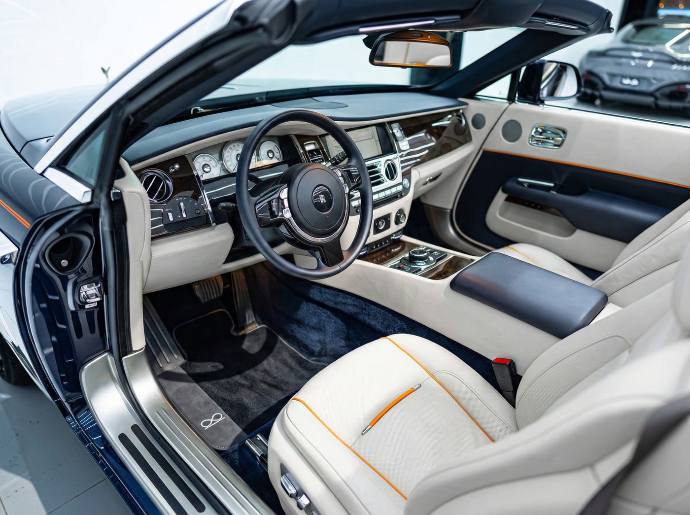 Tappetini Neri per Auto per Rolls Royce Black Badge Dawn