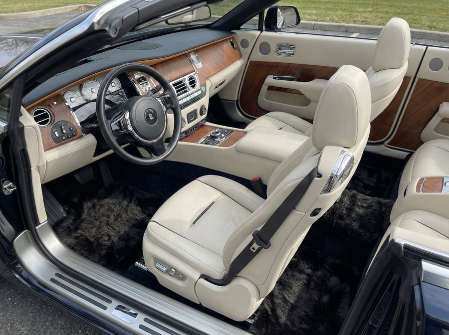 Alfombrillas de coche de piel de oveja genuina Rolls Royce Dawn Rr6 2016-2023 Marca Er56 Design