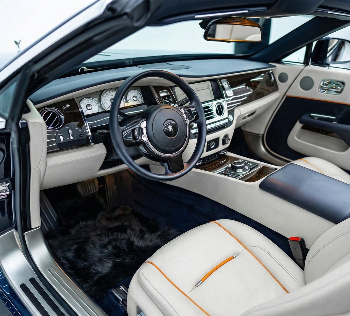 Schaffell-Fußmatten für Rolls Royce Dawn Rr6 2016–2023 Er56 Designmarke