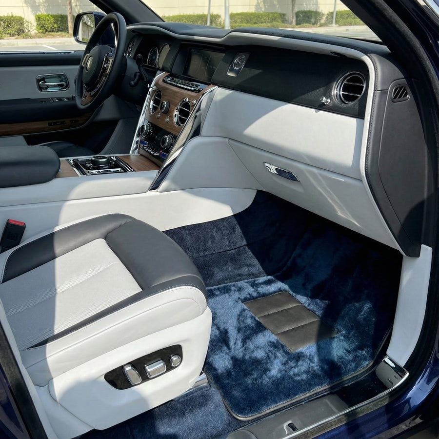 Tappetini in Velluto Blu Scuro per Rolls-Royce Cullinan