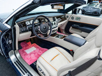 Tappeti auto in pelle di pecora rosa per Rolls Royce Dawn RR6 2016-2023 Design ER56