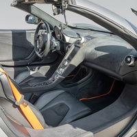 Alfombrillas negras para coches McLaren 650S (2015-2018) con cuero Alcantara