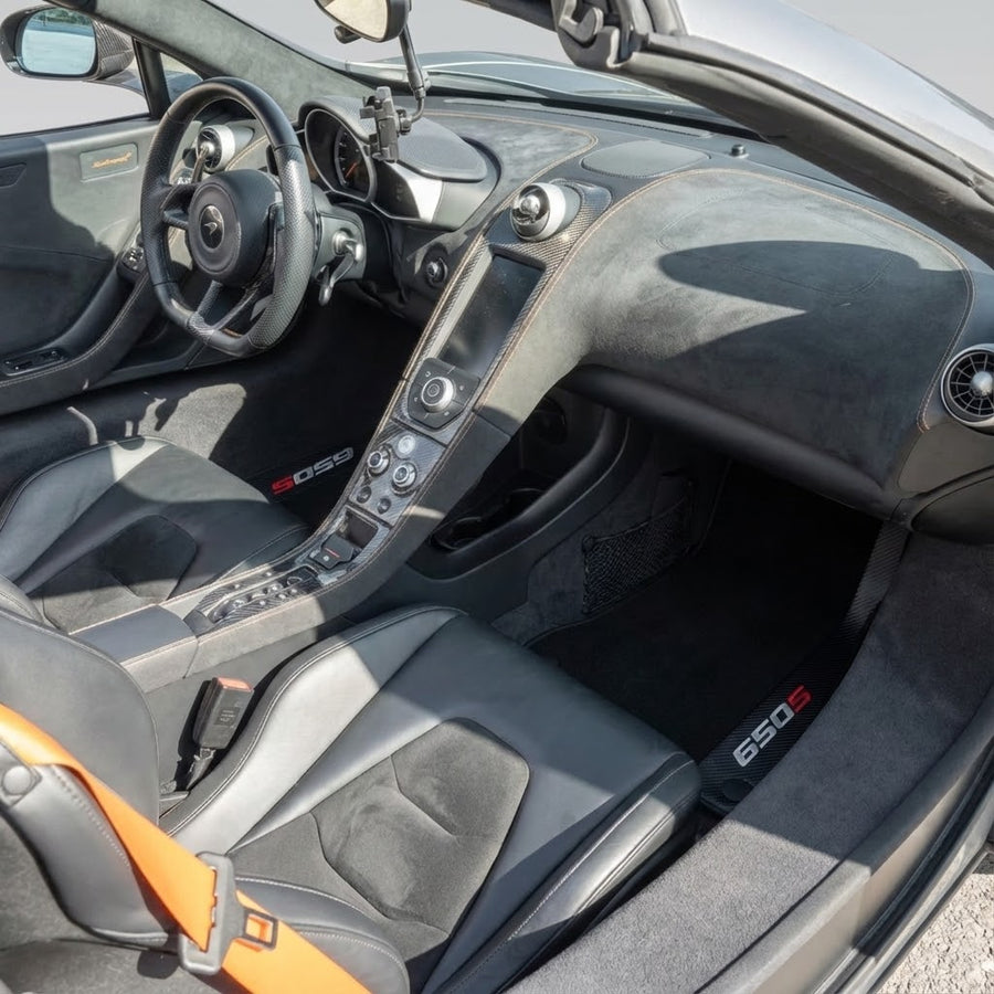 Alfombrillas de coche negras para McLaren 650S a medida con