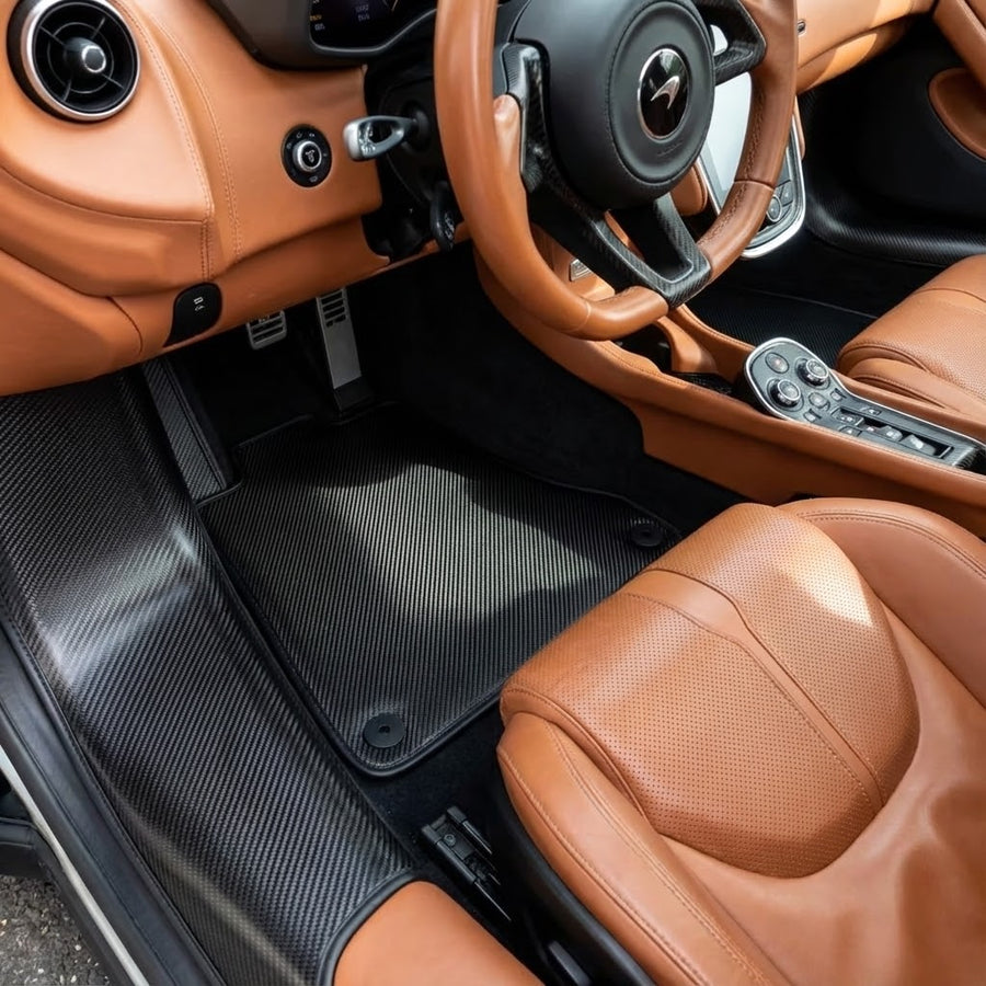 Alfombrillas de coche para McLaren 570S (2015-2021) Juego de Alfombrillas A Medida Negras AutoWin