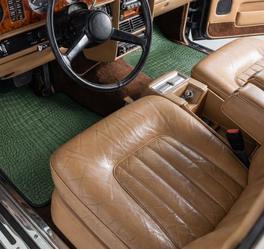 Tappetini in pelle verde per Rolls-Royce Wraith (2013–2023)
