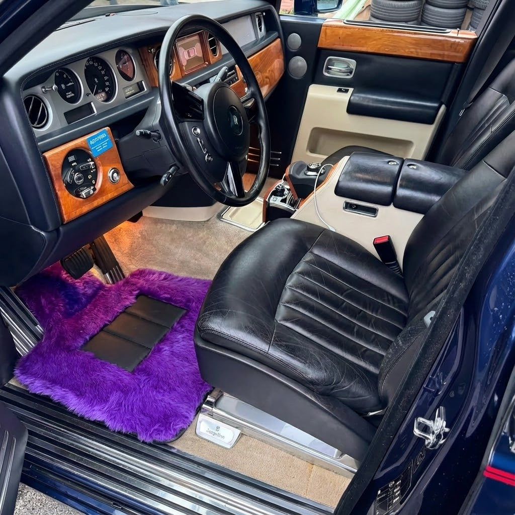 Tappetini in pelle di pecora viola per Rolls-Royce Phantom Sedan (2003-2016)